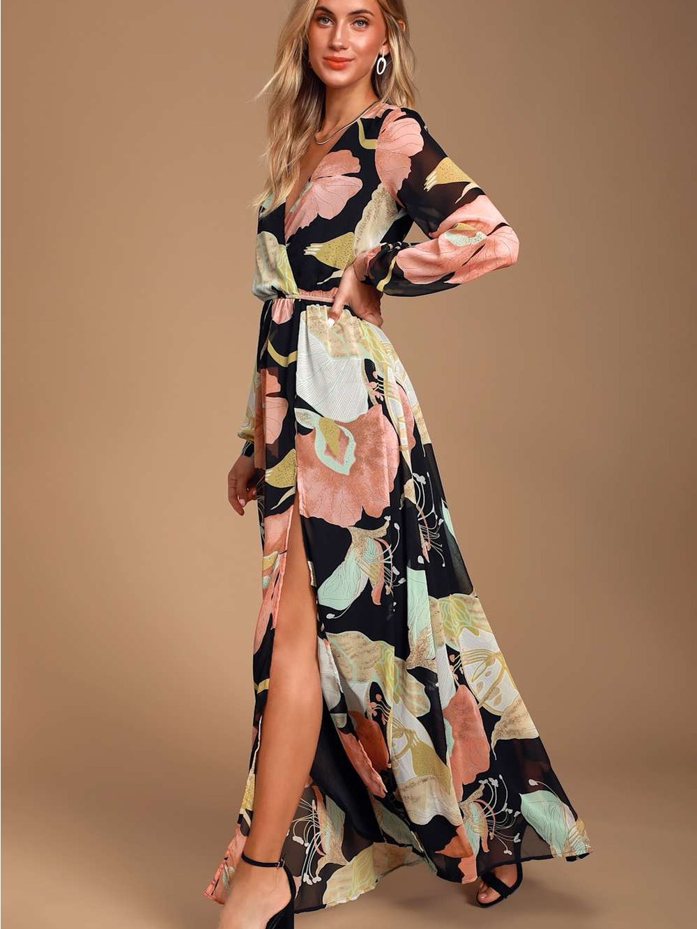 Lulus Water Lilies Maxi Dress